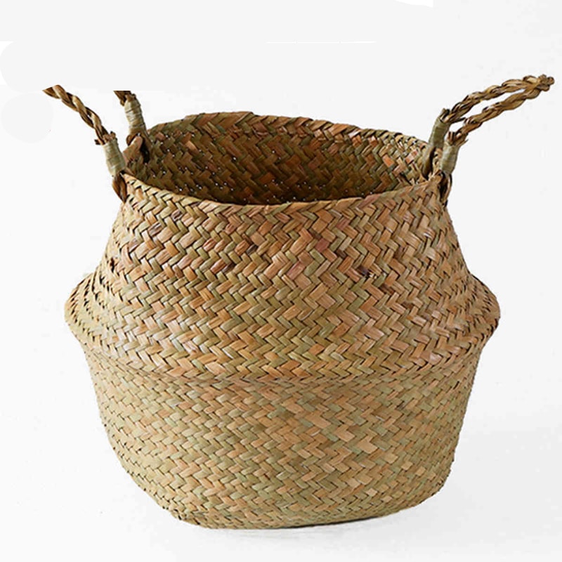 Panier de rangement en osier avec anses