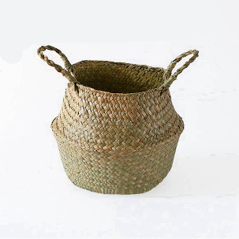 Panier de rangement en osier avec anses