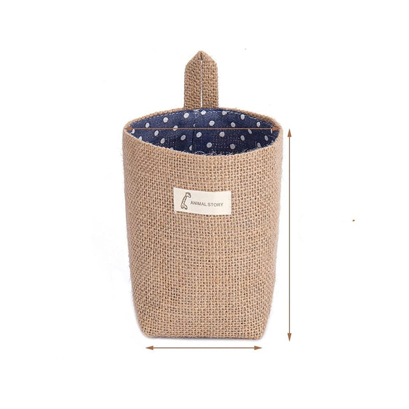 Panier de rangement tissé style sac mural suspendu
