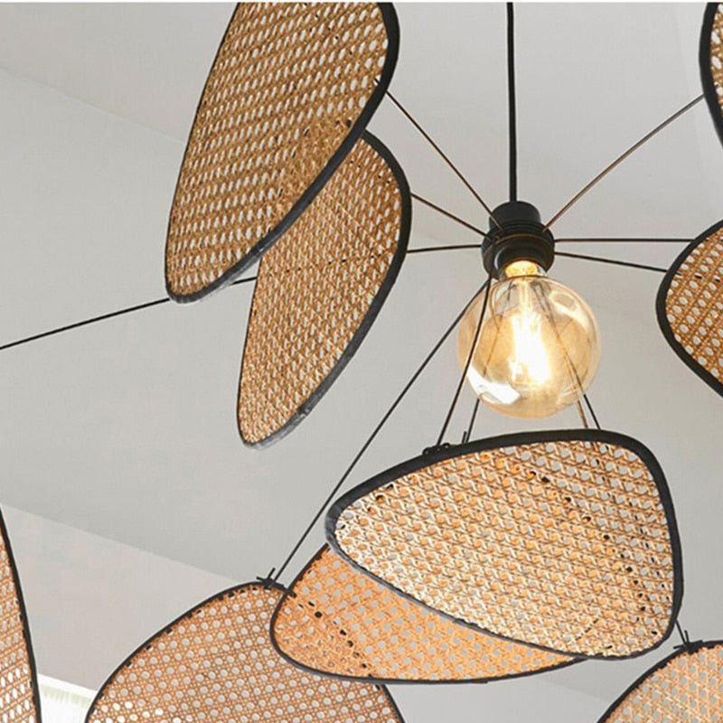 Lustre en rotin et bambou au design moderne