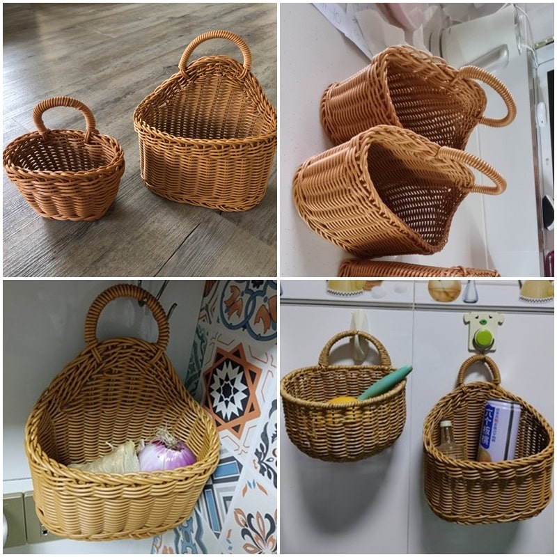 Panier de rangement tissé avec poignée