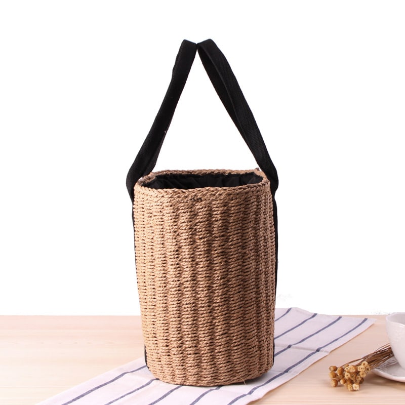 Sac à main tissé pour femme marron ou beige