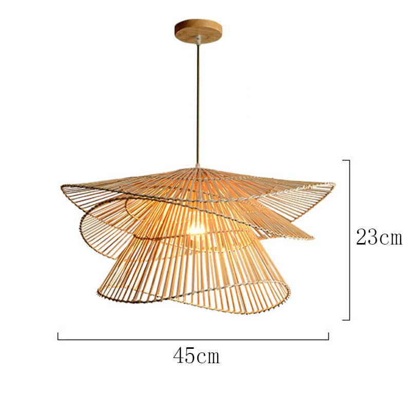 Lampe suspension rotin design à plusieurs niveaux