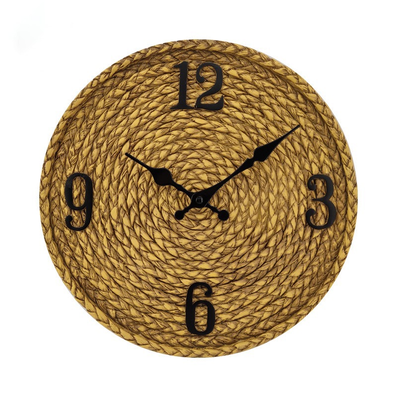 Horloge murale extérieure imitation rotin