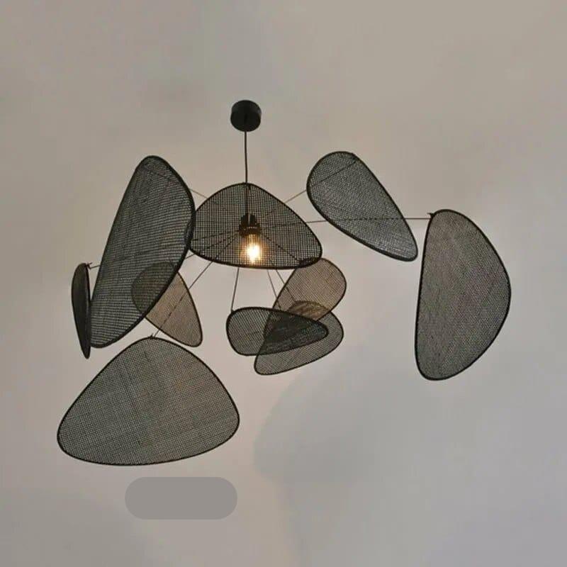 Luminaires suspendus en rotin noir