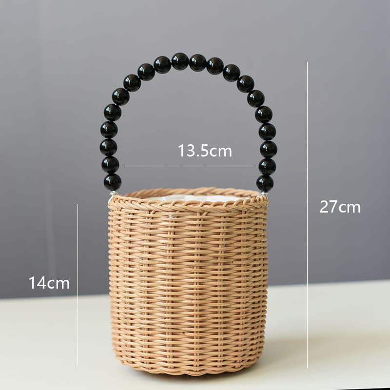Panier de rangement tissé pour Enfant avec petite anse en perles