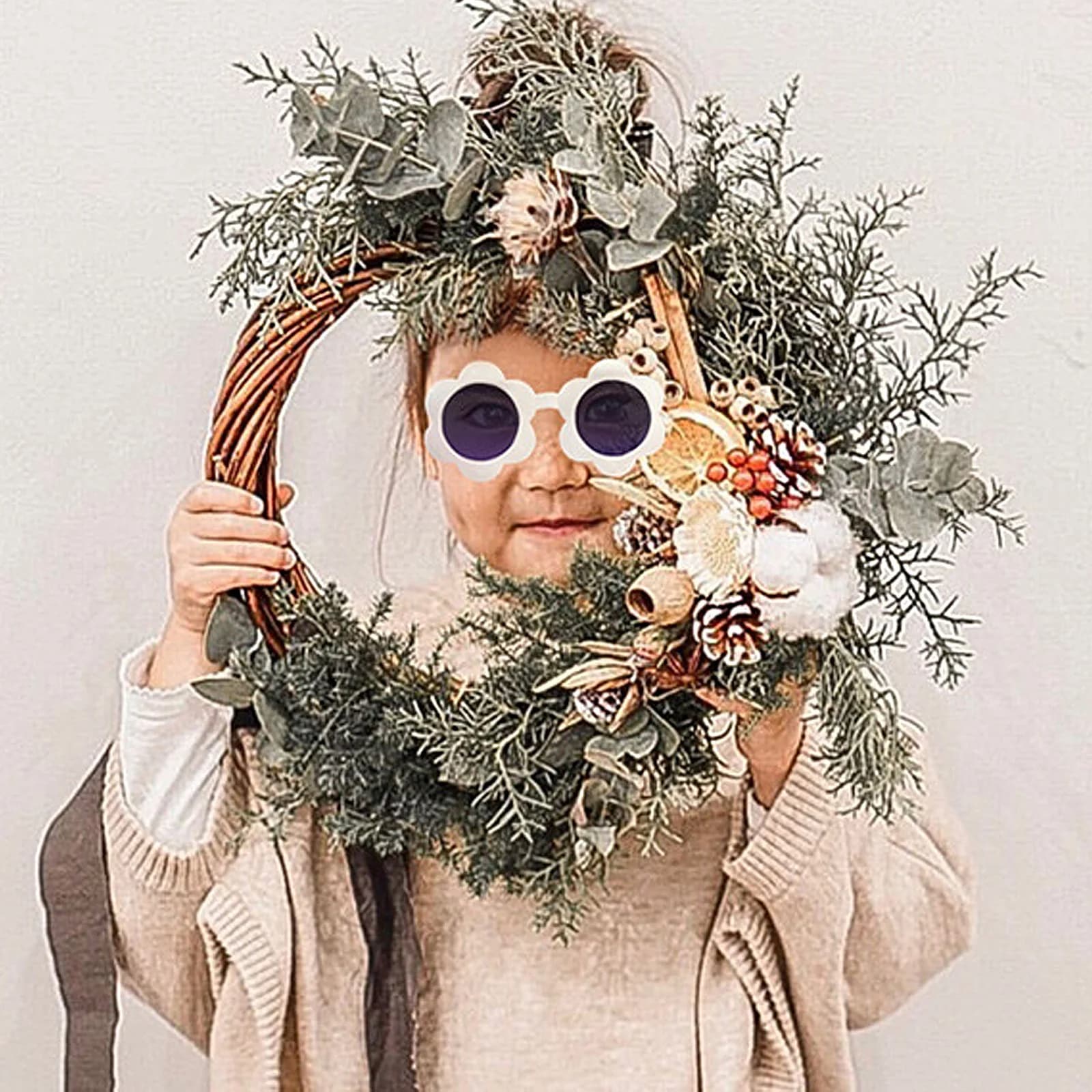 Couronne de Noël à décorer en osier brut