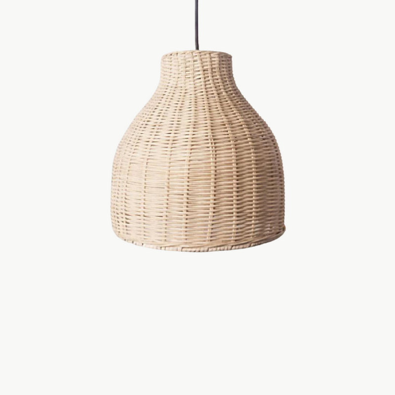 Suspension rotin forme urne tressée naturel | Vorna