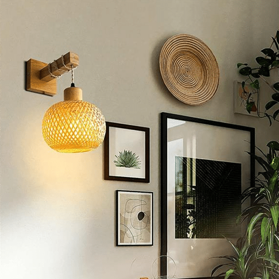 Applique Rotin de Style Rétro en Bois