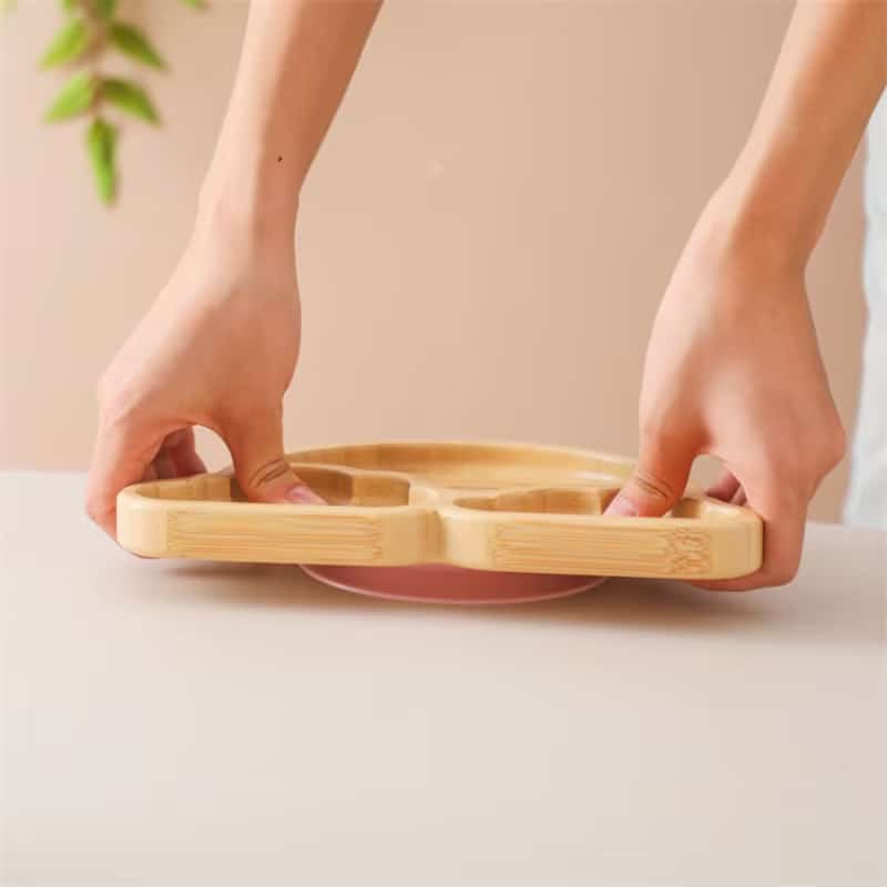 Assiette Bambou pour Bébé à Ventouse