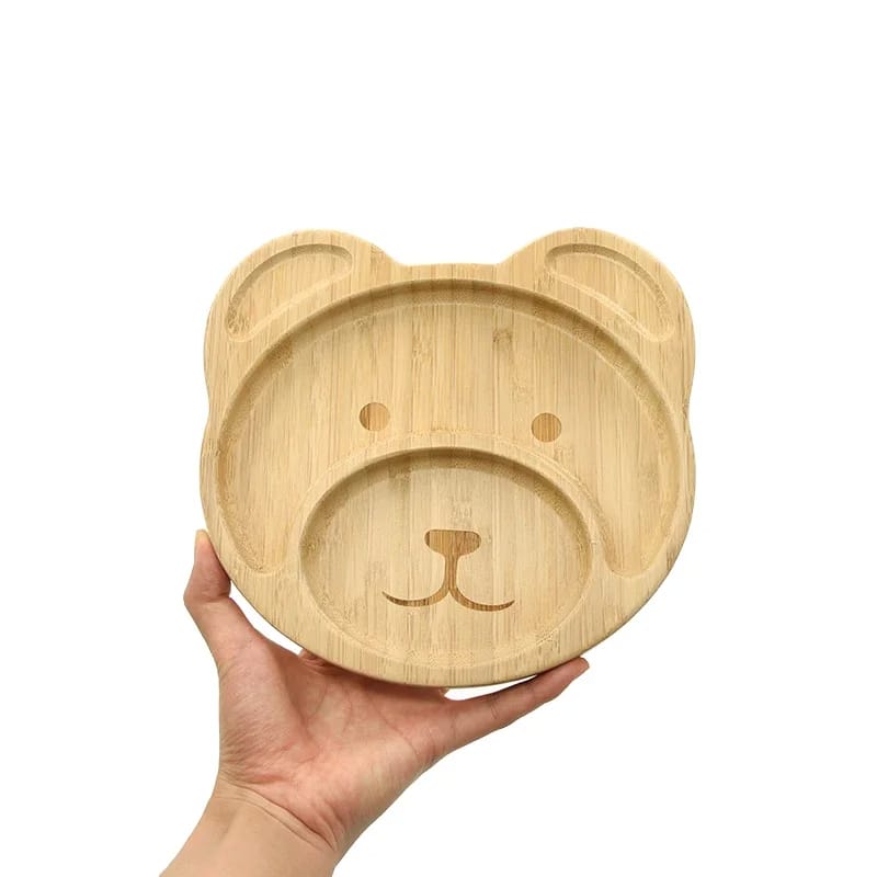 Assiette Bambou en Forme d’Ourson pour Bébé