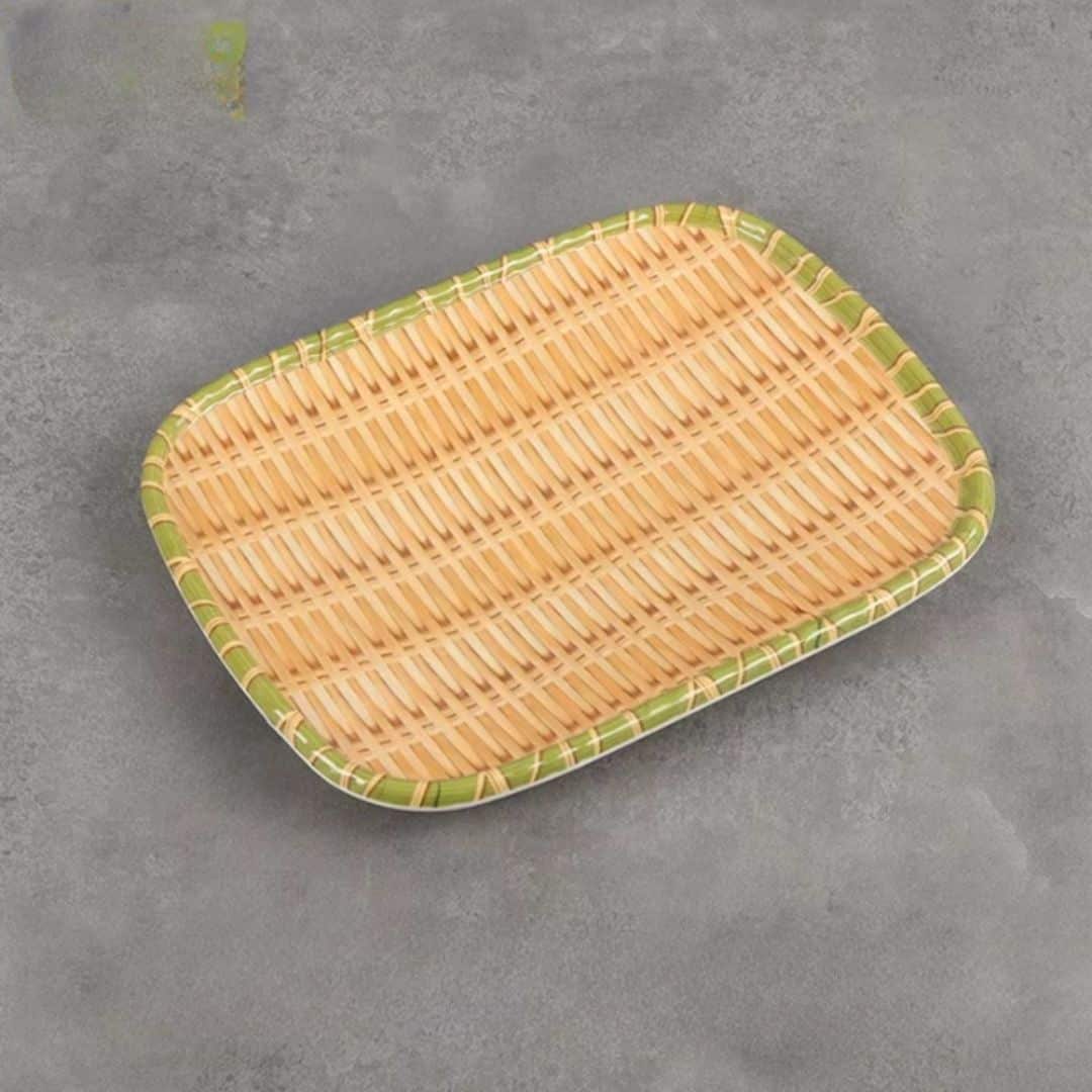 Assiette Bambou Rectangulaire et Tissée
