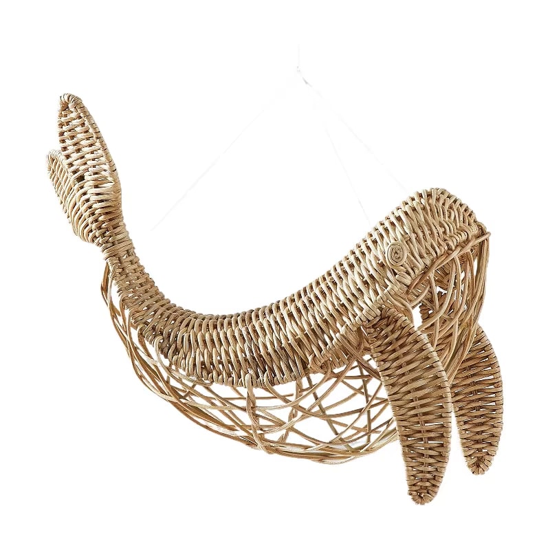 Baleine Décorative Suspendue en Rotin