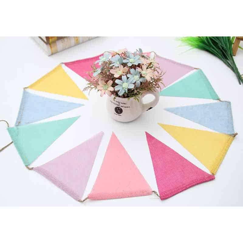 Bannière en toile de Jute colorée