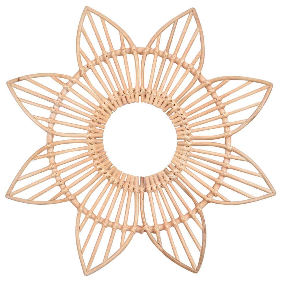 Cadre en rotin à motif soleil