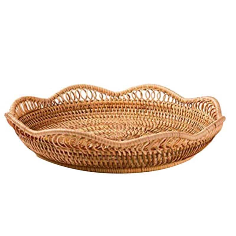 Corbeille de table en rotin tissé à la main