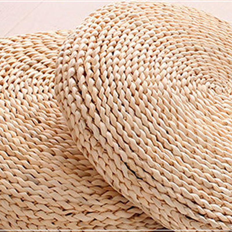 Coussin circulaire en rotin clair