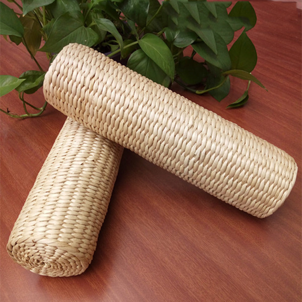 Coussin cylindrique en rotin