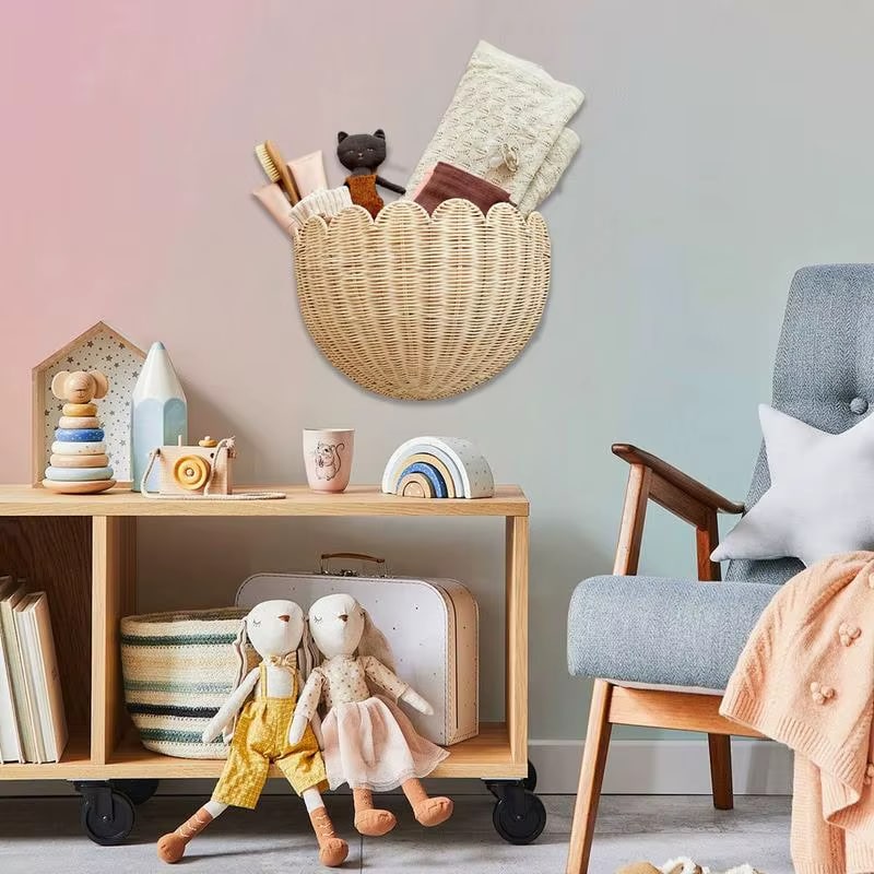 Décoration Murale en Rotin Design Panier