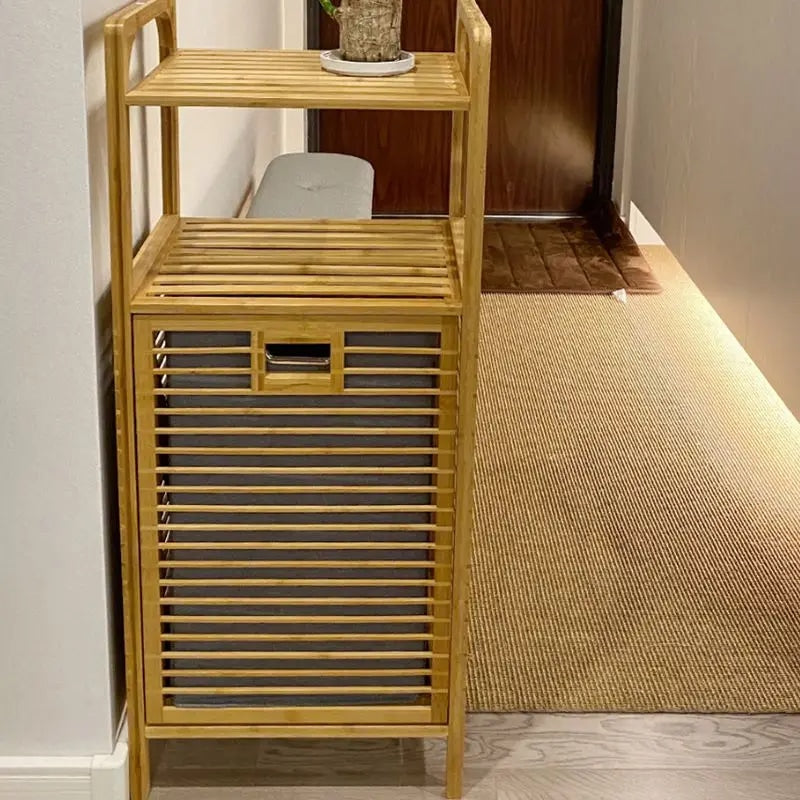 Étagère Bambou Pratique avec Panier Intégré