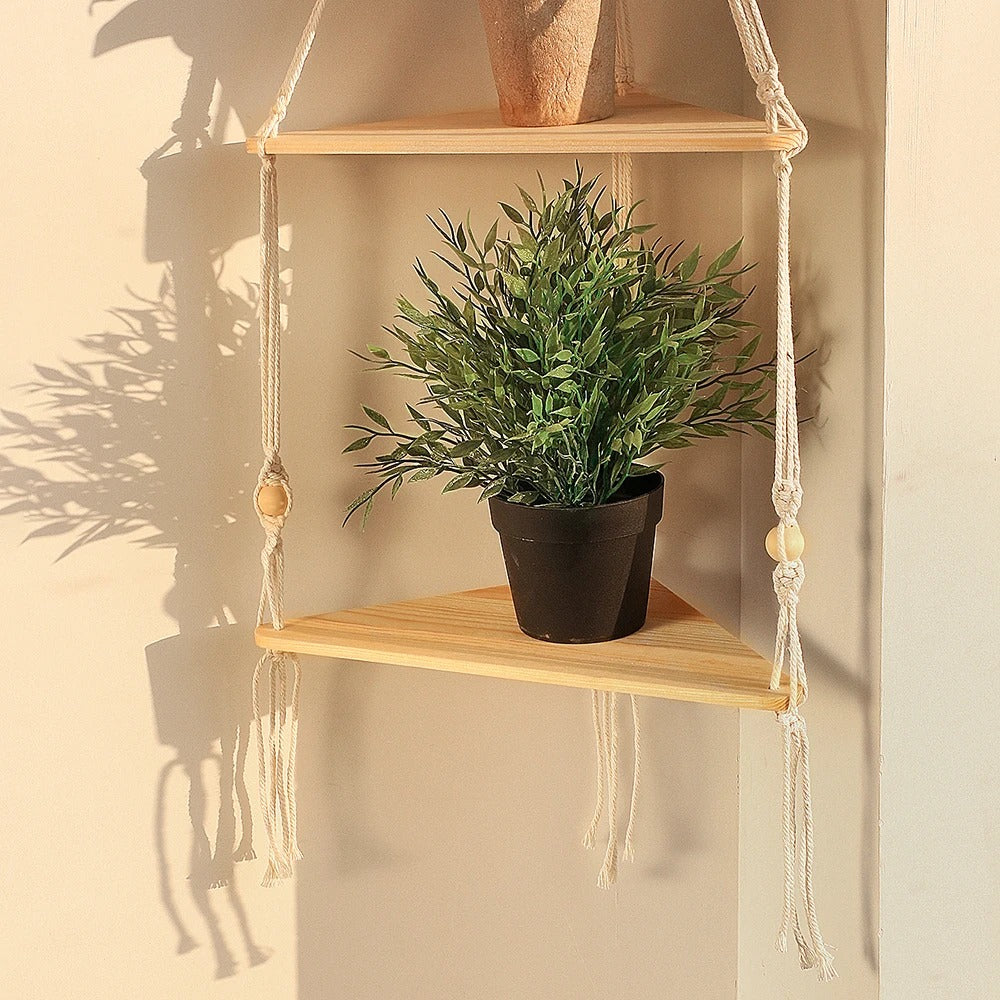 Étagère Bois Triangulaire Naturelle et Originale