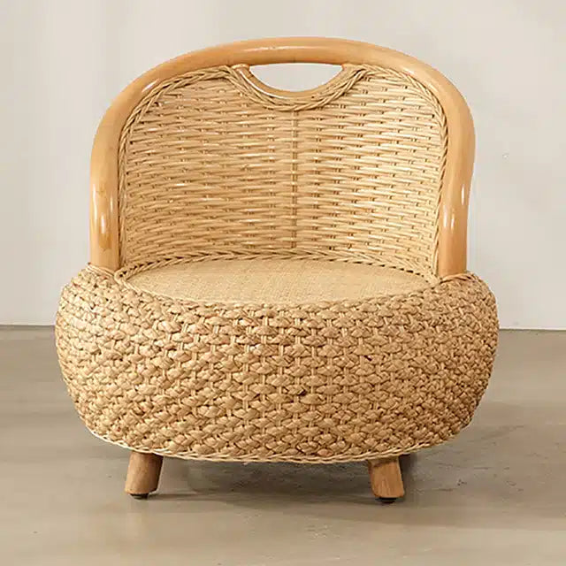 Mini Fauteuil bas en rotin beige