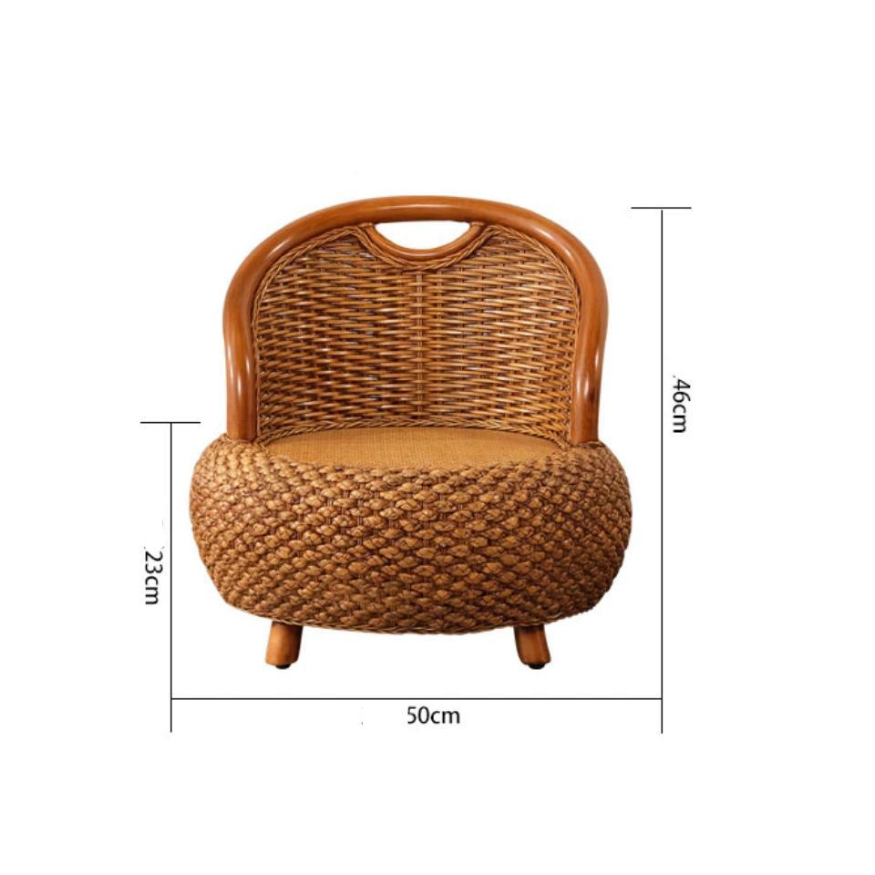 Mini Fauteuil bas en rotin marron