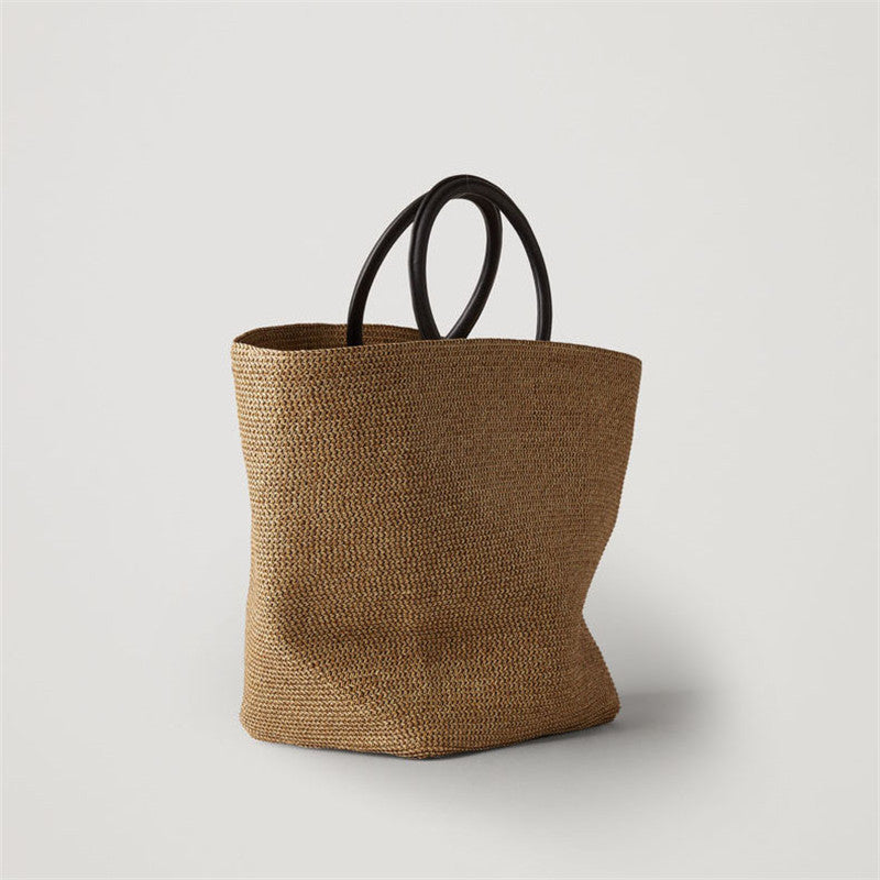 Grand sac à main en rotin tissé
