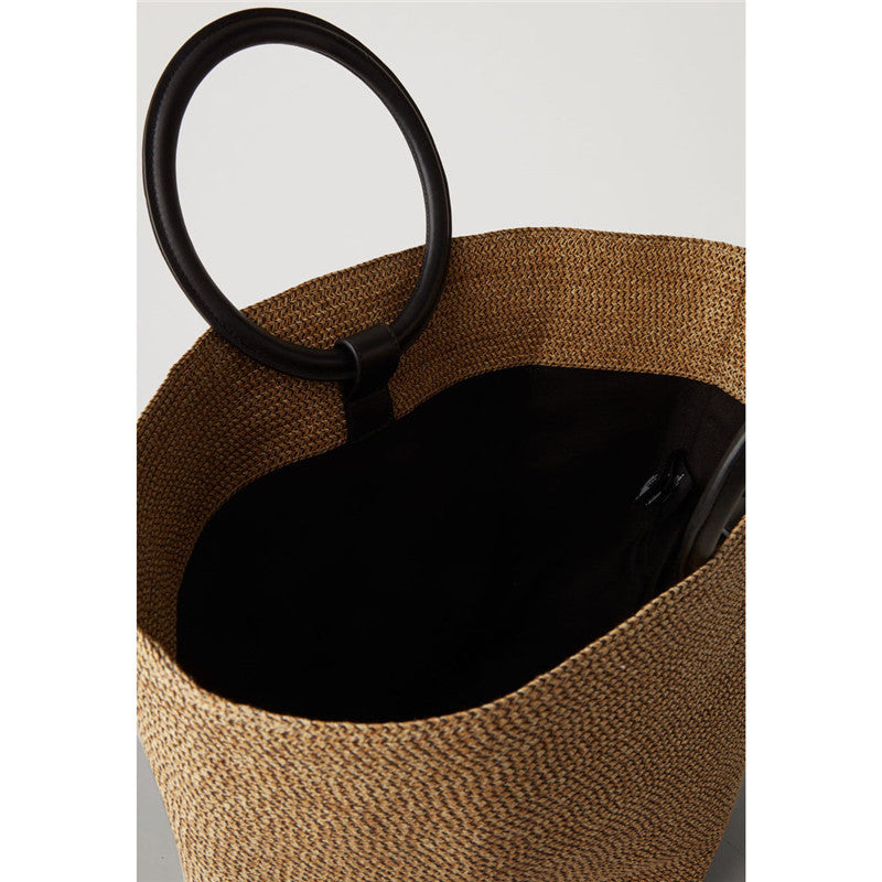 Grand sac à main en rotin tissé