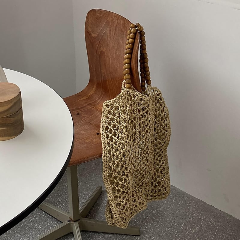 Grand sac fourre-tout d'été en paille pour femmes