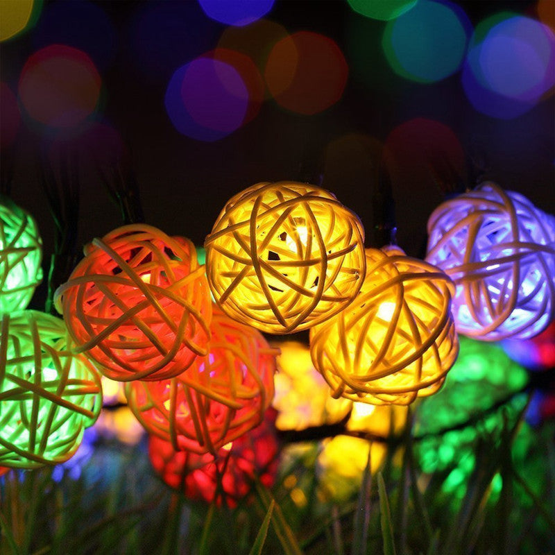 Guirlande de Noël lumineuse en rotin
