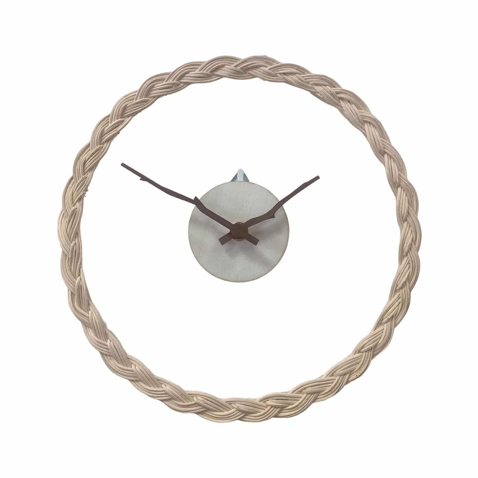 Horloge murale en rotin design épuré
