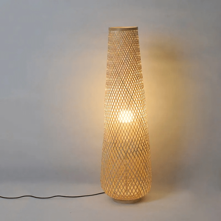 Lampadaire Effet Osier Autoportant Style Nordique