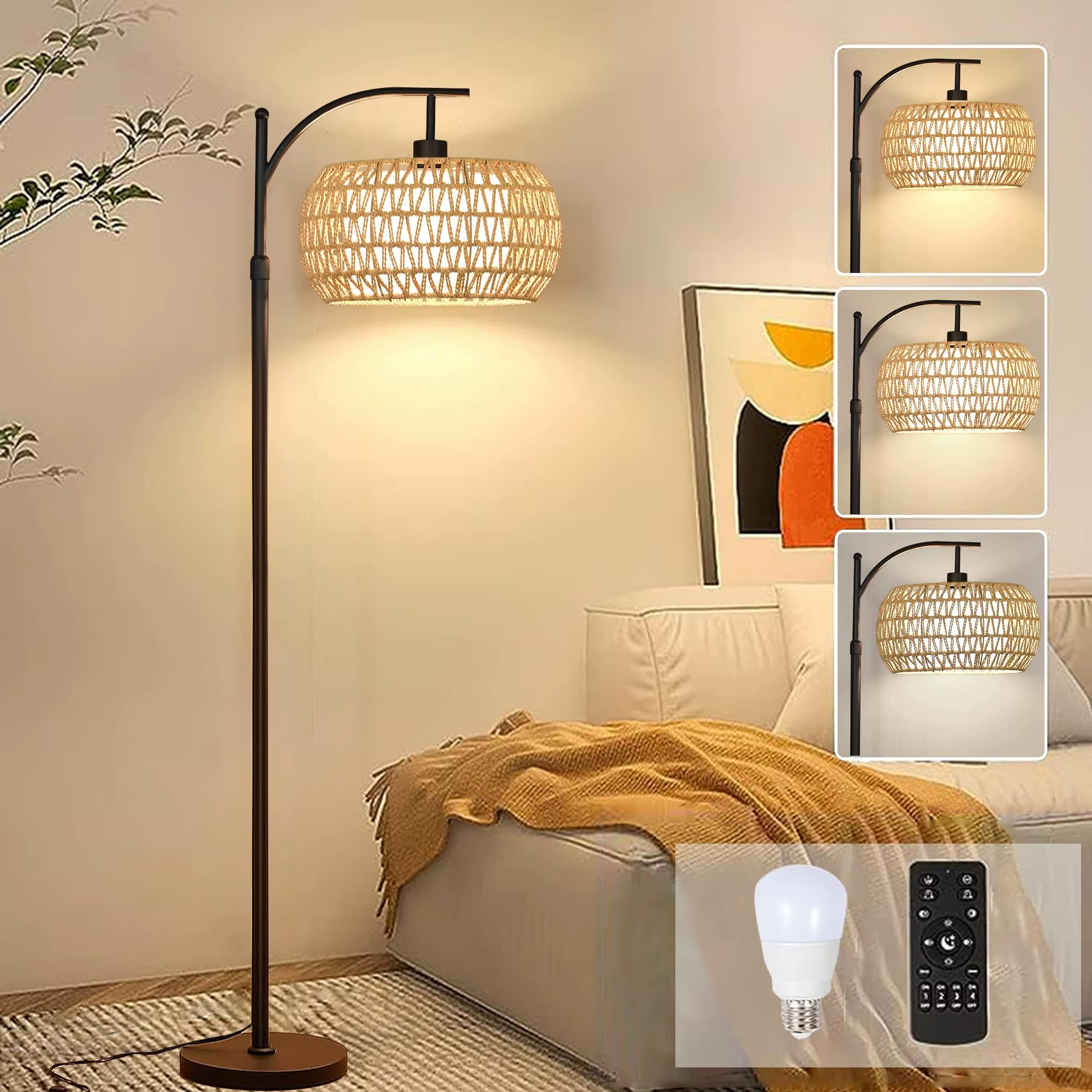 Lampadaire Rotin Bohème