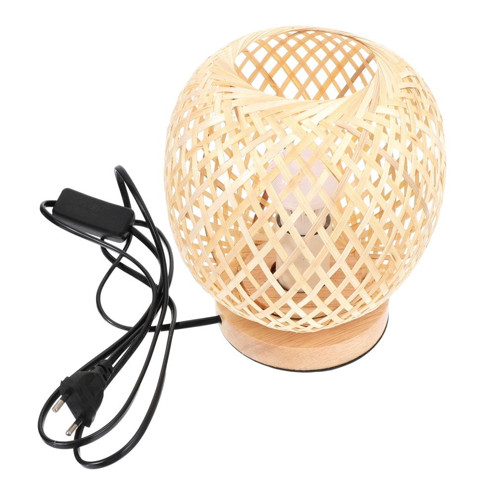 Lampe de chevet en rotin ronde