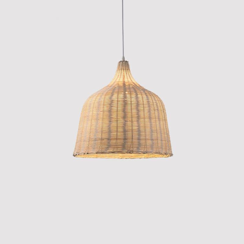 Lampe suspendue japonaise en rotin