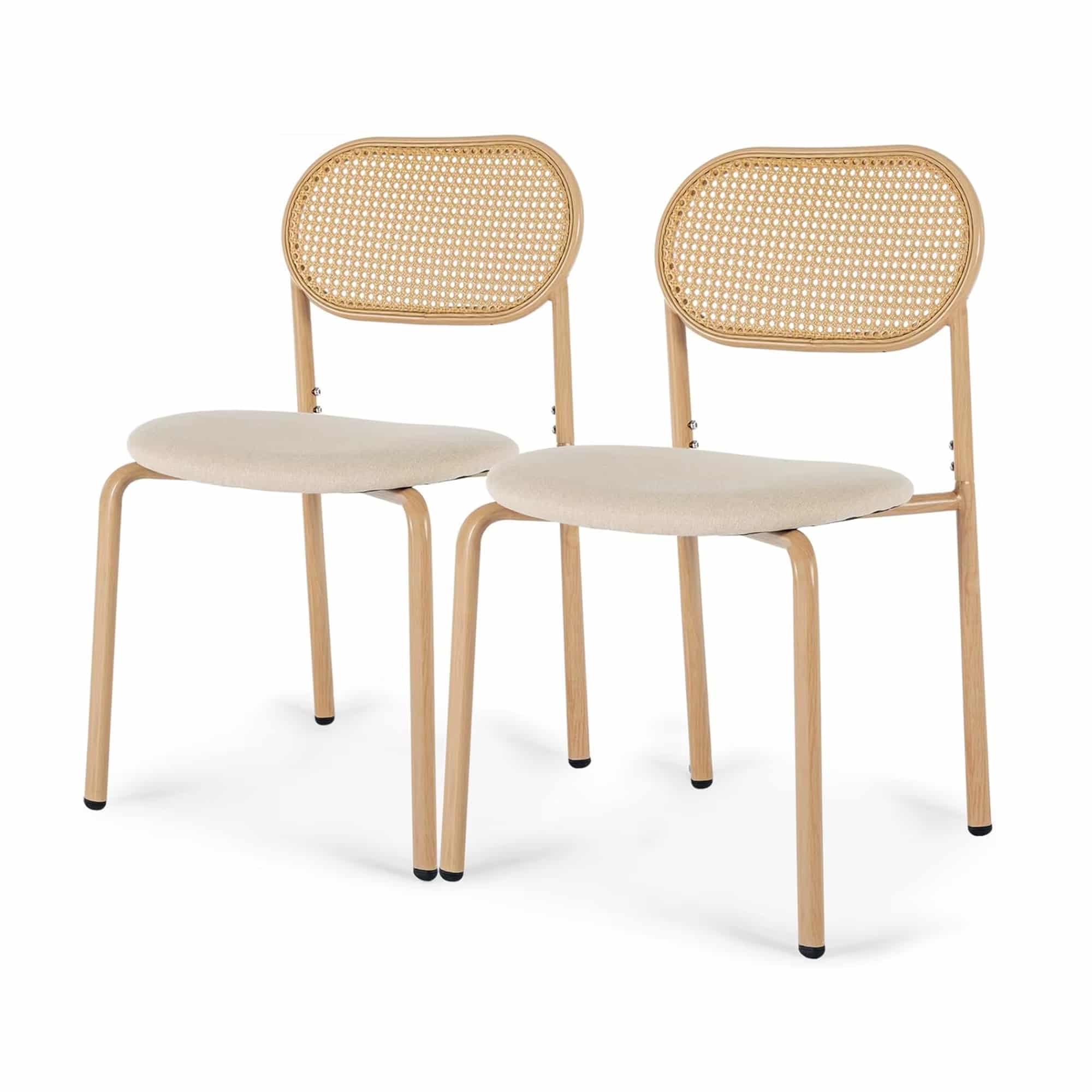 Lot de 2 Chaises Osier au Design Vintage