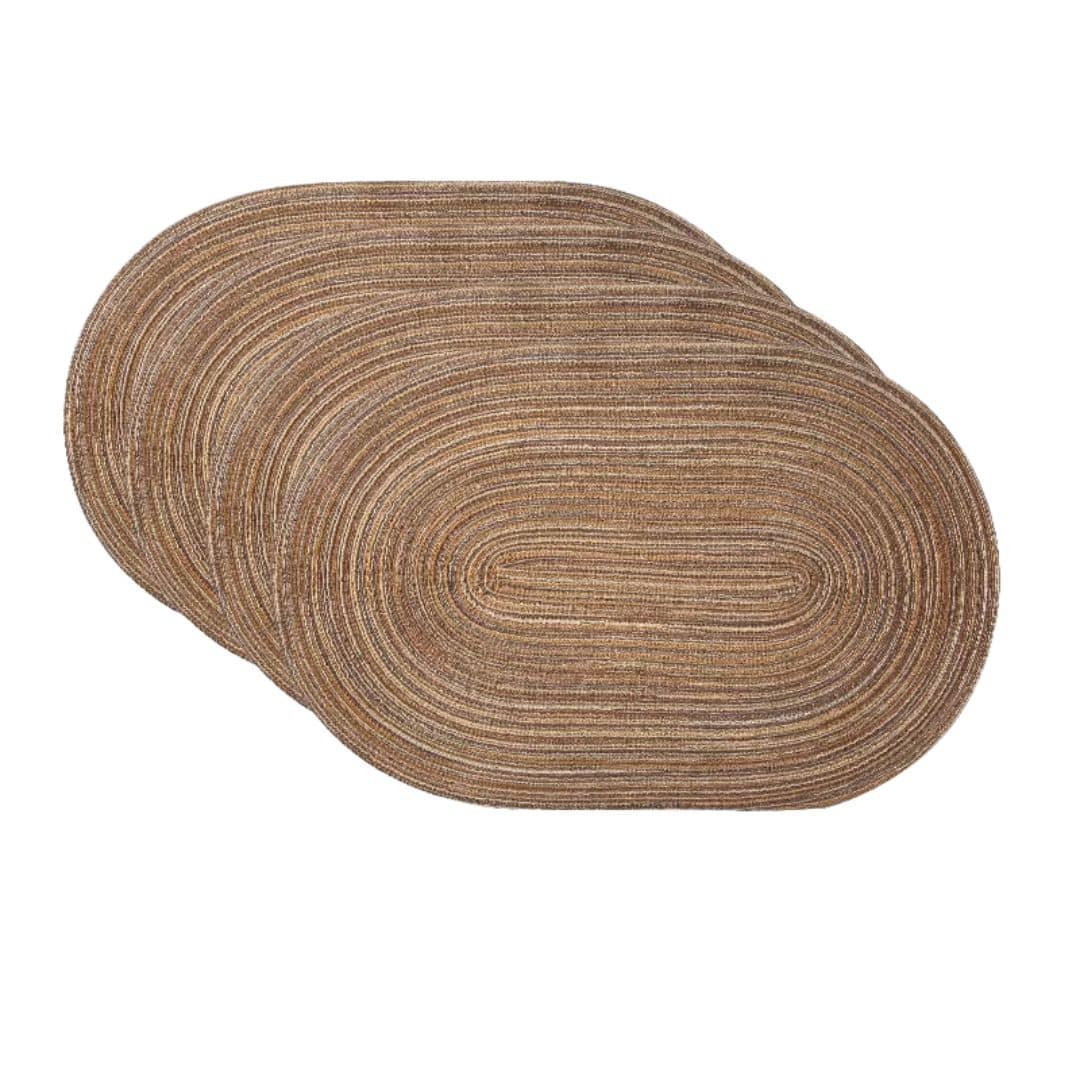 Lot de 4 Sets de Table Effet Paille Chics et Ovales