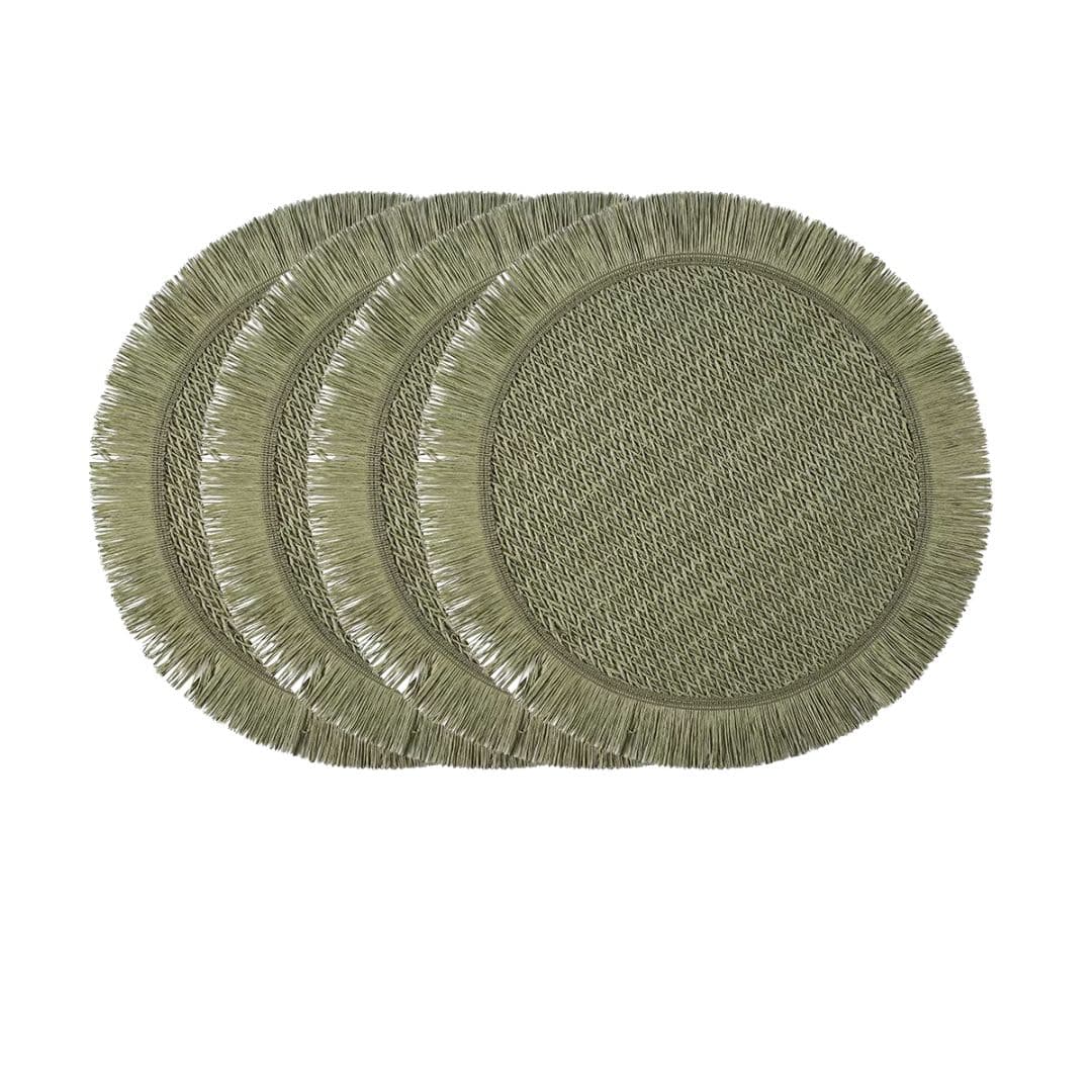 Lot de 4 Sets de Table Effet Paille de Style Pastoral