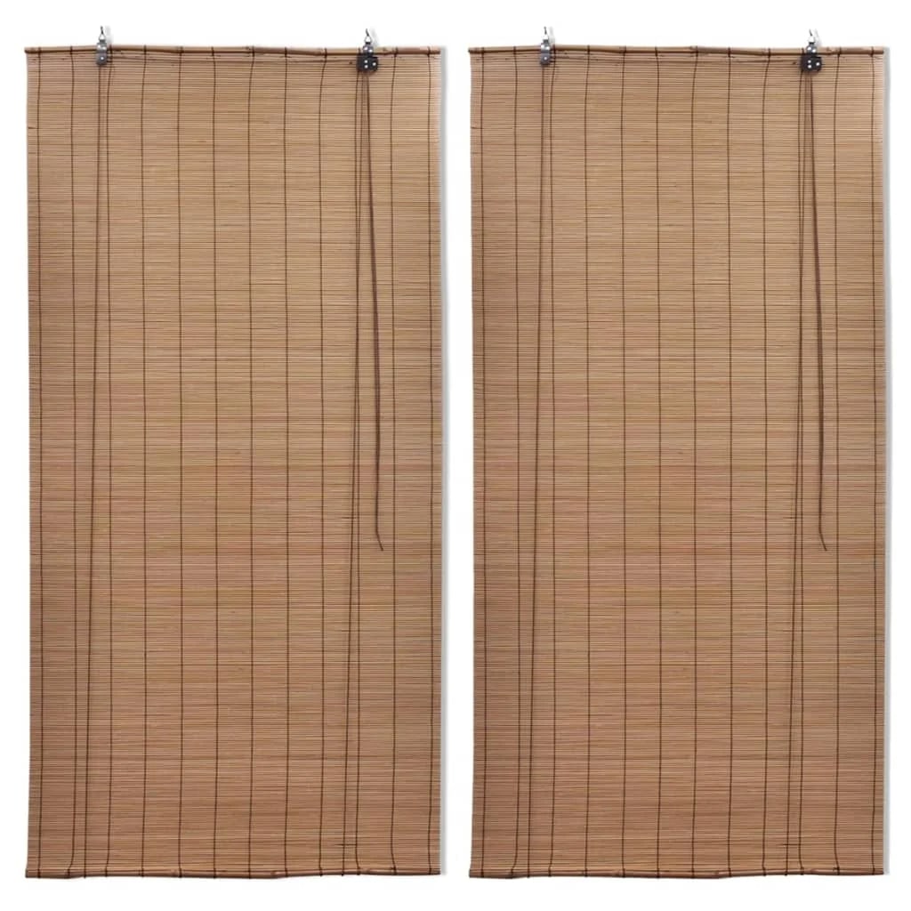 Lot de Deux Stores Bambou Occultants et Roulants
