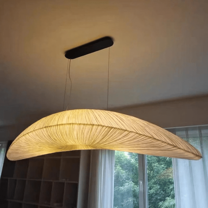 Luminaire Effet Paille Luxueux et Tricoté à la Main