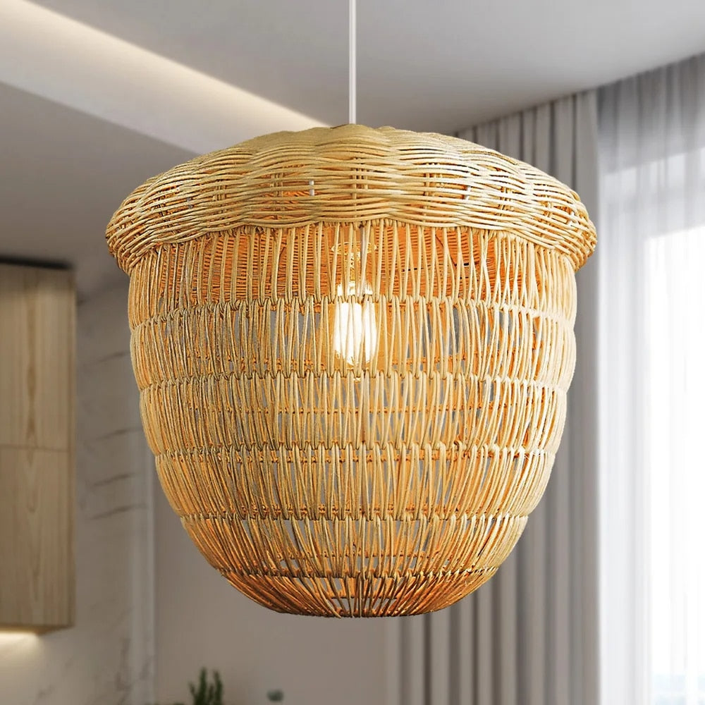 Lustre Bambou en Forme de Noisette