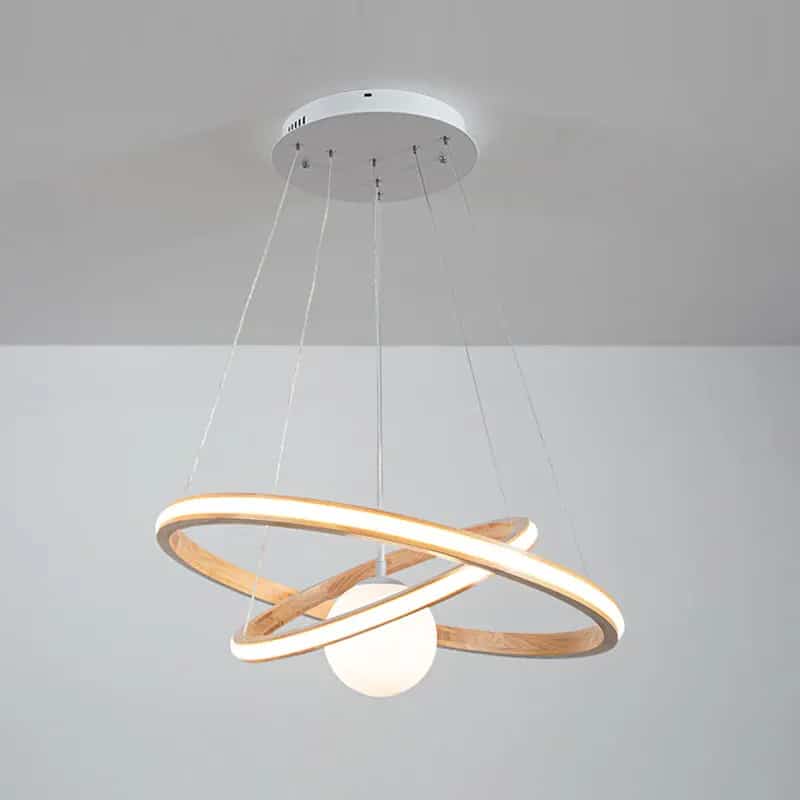 Lustre en Bois LED Design et Moderne