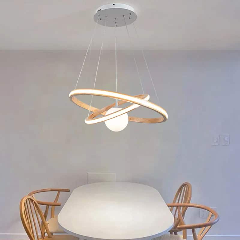 Lustre en Bois LED Design et Moderne