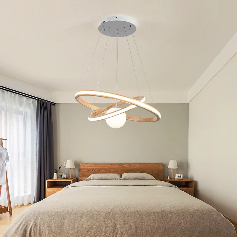Lustre en Bois LED Design et Moderne