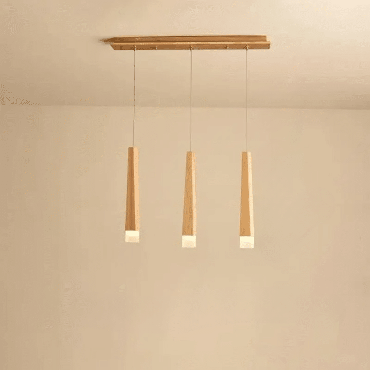Lustre en Bois LED au Design Nordique