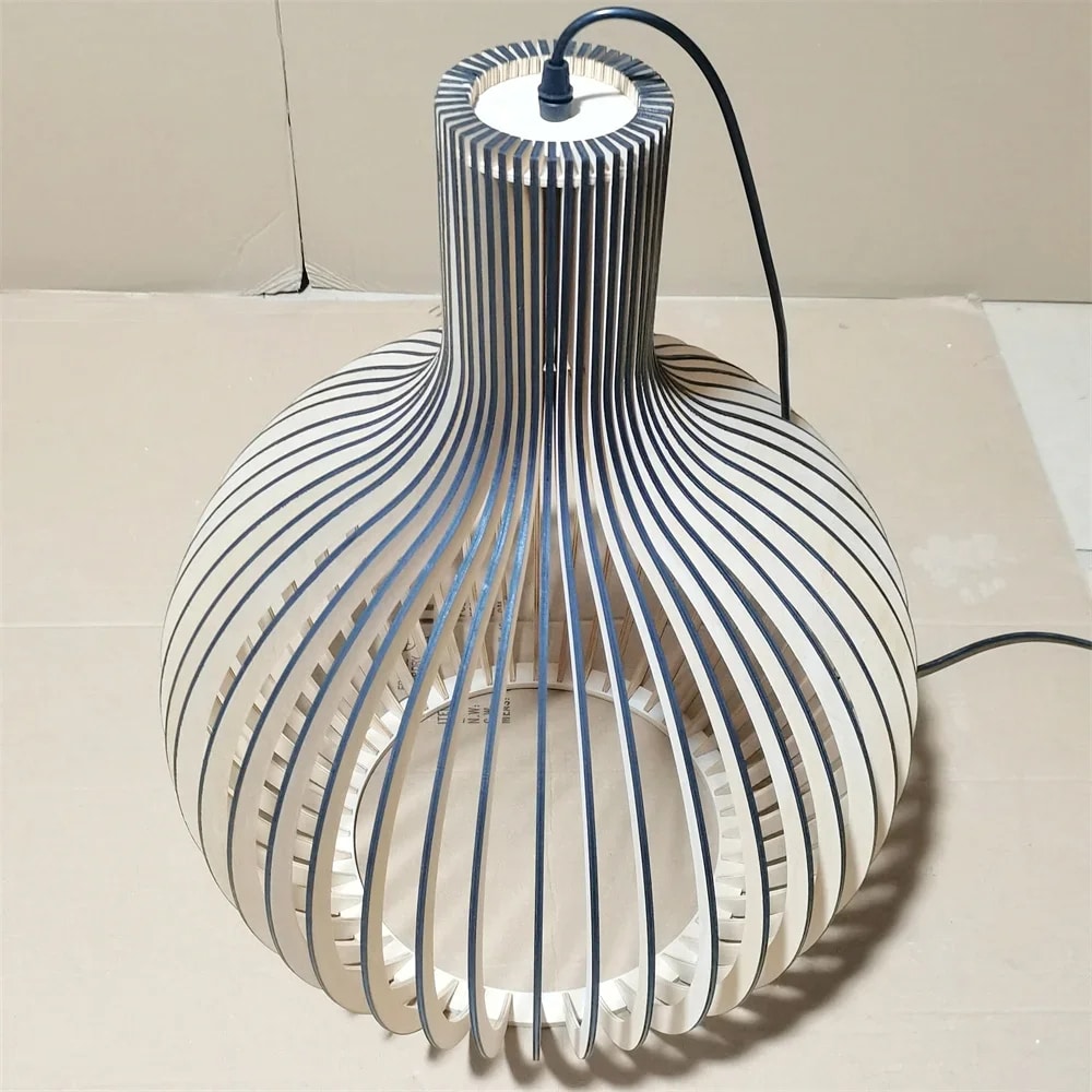 Lustre en Bois LED de Style Moderne