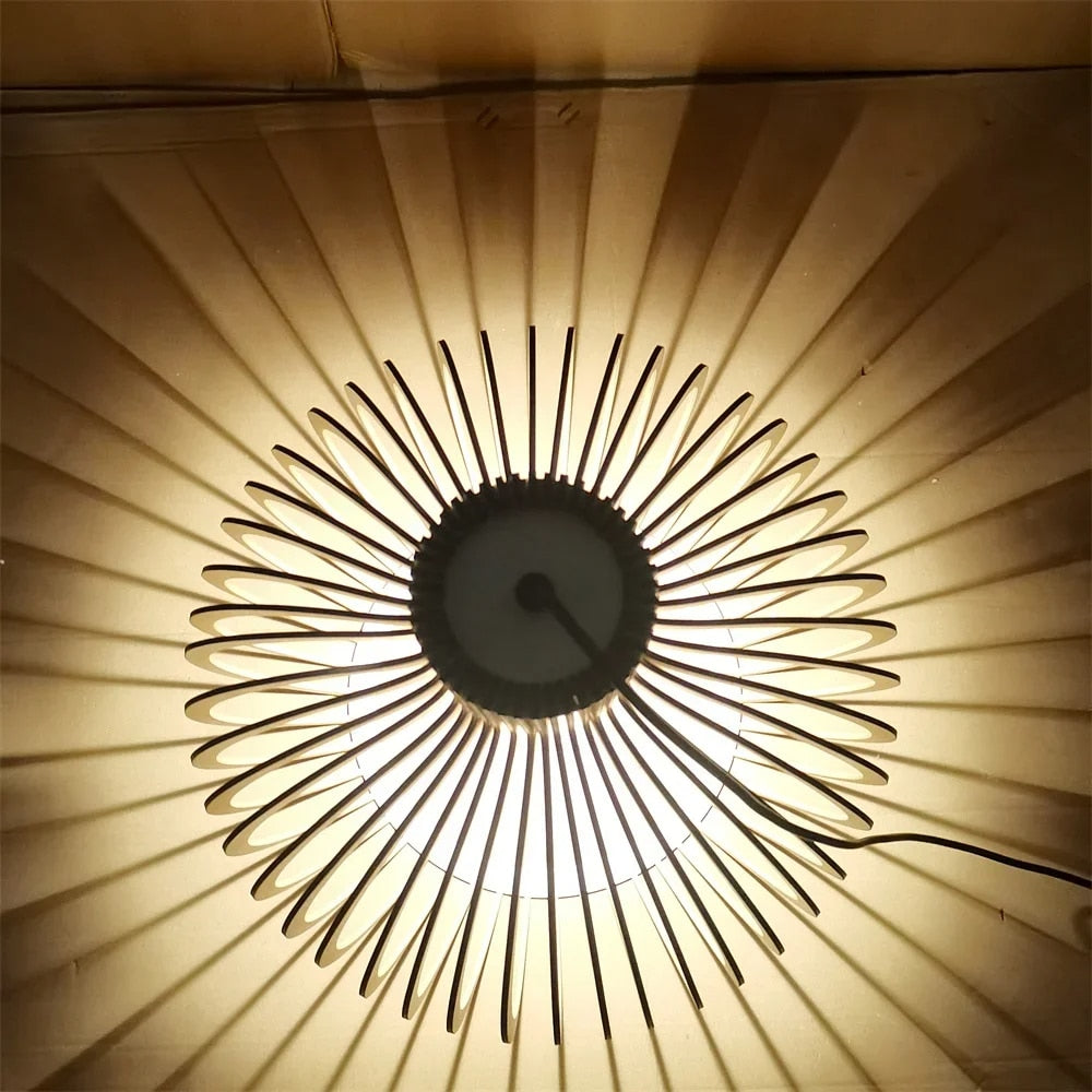 Lustre en Bois LED de Style Moderne