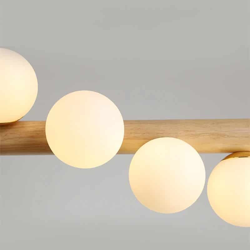 Lustre en Bois Nordique avec 7 Boules