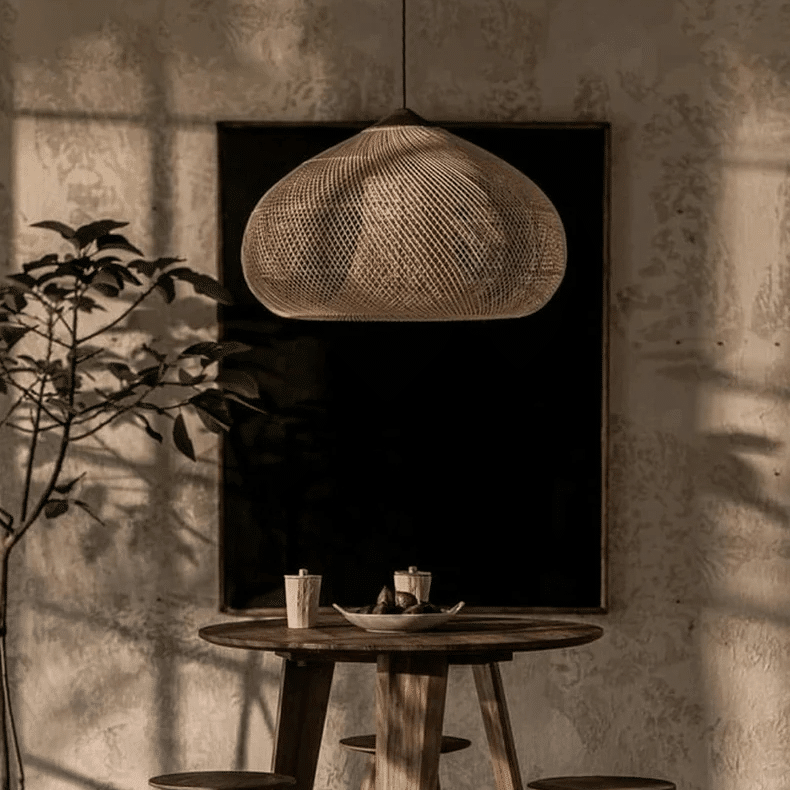 Lustre Effet Paille Tissé au Design Japonais